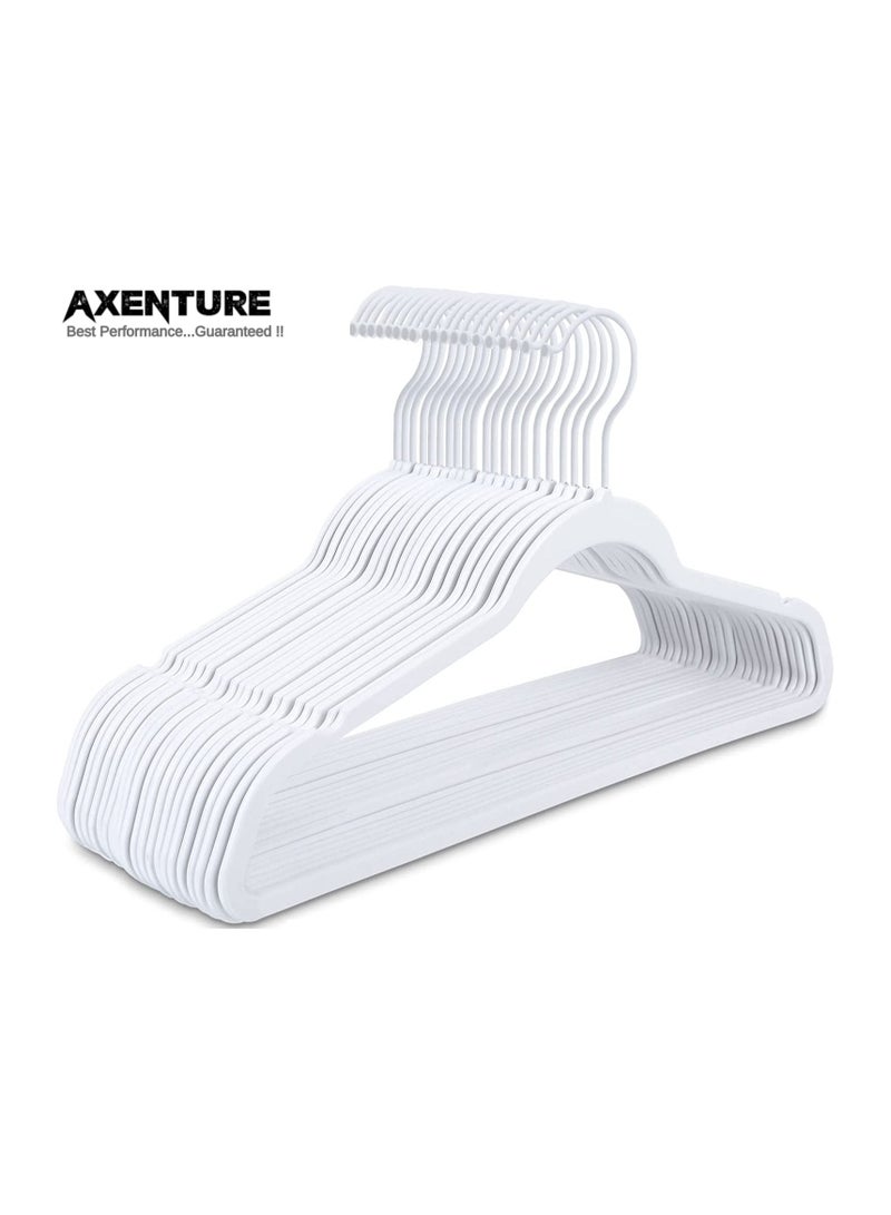 أكسنتشر 100 قطعة من شماعات البدلات المخملية غير القابلة للانزلاق ذات الخطاف الدوار 360 درجة، عبوة من 100 قطعة: أبيض 45 × 24 × 0.5 سم - Image 2