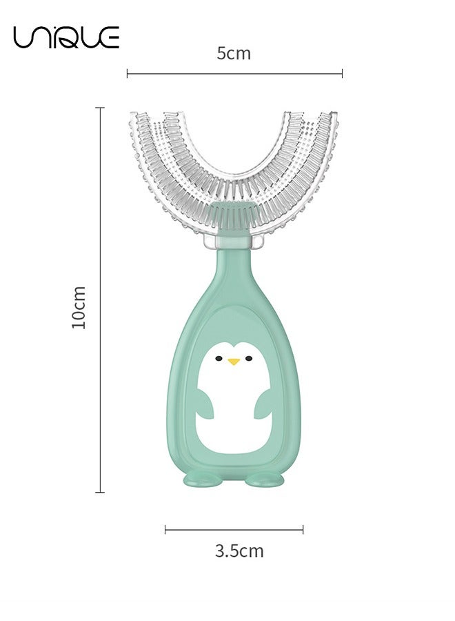 Unique 4Pcs Kids Toothbrush，U Shaped Soft Brush Head Design，for Toddler Kids Toothbrushes U Shape 360° Cleansing Silicone Soft Tooth Brush for Aged 0-12  - Image 2