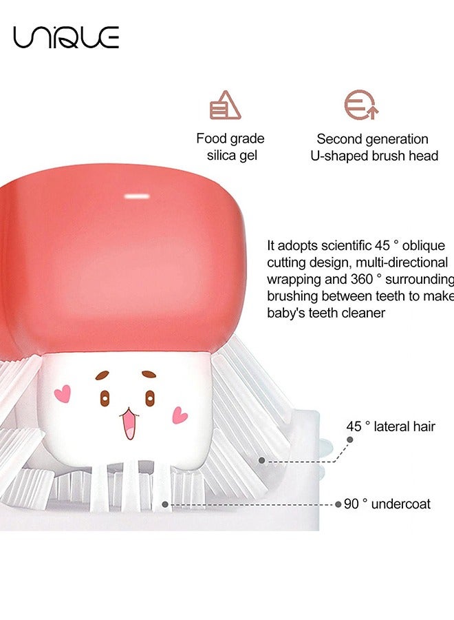 Unique 4Pcs Kids Toothbrush，U Shaped Soft Brush Head Design，for Toddler Kids Toothbrushes U Shape 360° Cleansing Silicone Soft Tooth Brush for Aged 0-12  - Image 4