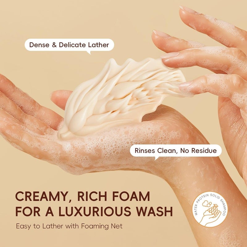 Extra part combo compatible Rice Shampoo Soap, Deep-Cleansing Solid Shampoo Bar Gently Removes Oil Nourishes Scalp, Reduces Breakage, Adds Volume & Shine, Hair Cleanser for Dry, Damaged, Frizzy Hair Multi-color available build - Image 4
