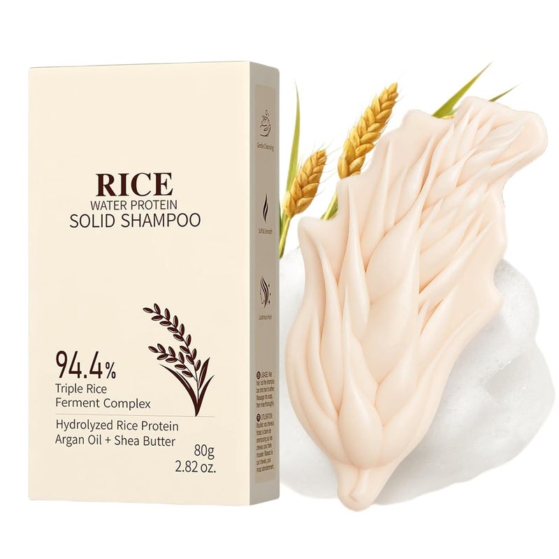 Extra part combo compatible Rice Shampoo Soap, Deep-Cleansing Solid Shampoo Bar Gently Removes Oil Nourishes Scalp, Reduces Breakage, Adds Volume & Shine, Hair Cleanser for Dry, Damaged, Frizzy Hair Multi-color available build - Image 1
