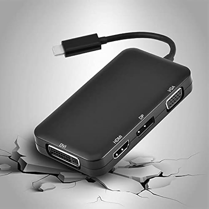 rayihni 4-IN-1 USB-C 3.1 TYPE C TO DP DVI 4K VGA MULTIPORT CABLE ADAPTER CONVERTER - Image 3