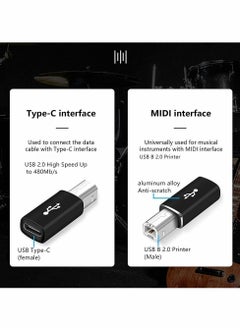 Y&D USB C to B Adapter, Female MIDI Converter, Compatible with MIDI, Printers, Chromebook Pixel, Electric Piano, Synthesizers and Devices Laptops Type-C Port, 3 Pack  - Image 2