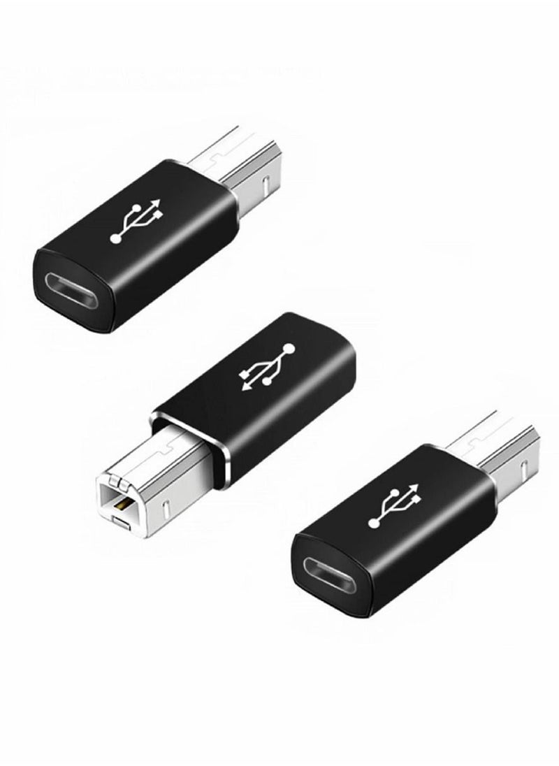 Y&D USB C to B Adapter, Female MIDI Converter, Compatible with MIDI, Printers, Chromebook Pixel, Electric Piano, Synthesizers and Devices Laptops Type-C Port, 3 Pack  - Image 1