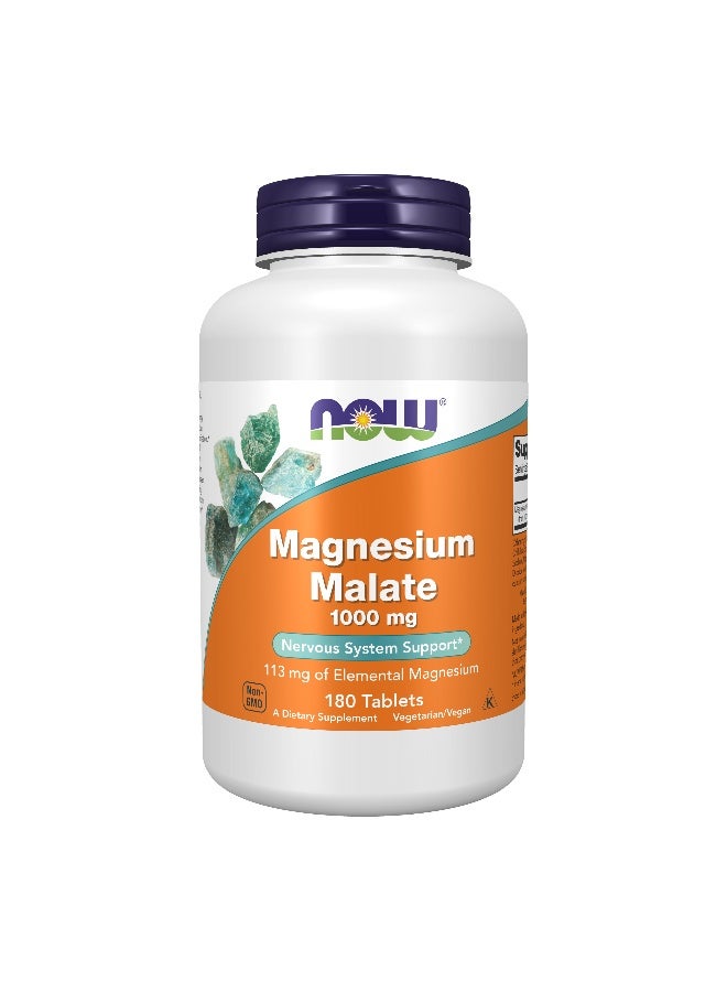 Now Foods Magnesium Malate 1000mg 180 Tablets - Image 1