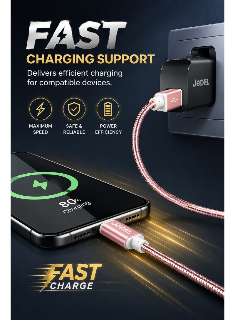 جي ديل كابل شحن سريع 2 في 1 لأجهزة iPhone وUSB Type-C | سلك شحن Lightning وUSB-C مع مزامنة بيانات عالية السرعة لأجهزة iPhone وiPad وأجهزة Android - Image 2