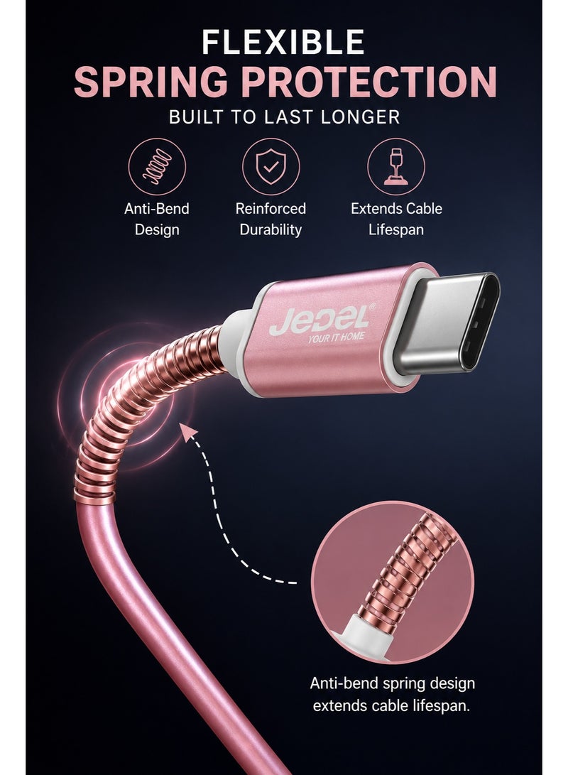 جي ديل كابل شحن سريع 2 في 1 لأجهزة iPhone وUSB Type-C | سلك شحن Lightning وUSB-C مع مزامنة بيانات عالية السرعة لأجهزة iPhone وiPad وأجهزة Android - Image 4