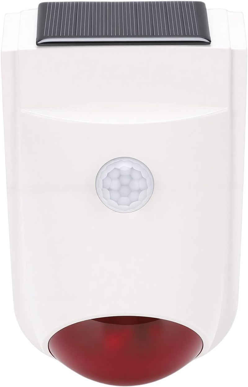Solar Motion Detector Alarm Solar Sound and Light Alarm Infrared with 110dB Loud Siren Custom Voice Input 110 Detection for Home Security Outdoor Wireless - Image 3