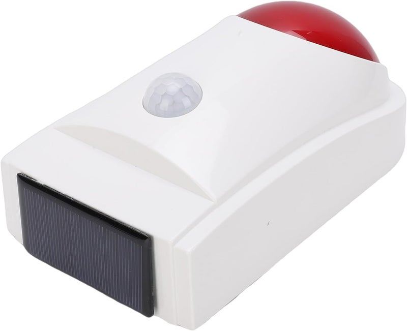 Solar Motion Detector Alarm Solar Sound and Light Alarm Infrared with 110dB Loud Siren Custom Voice Input 110 Detection for Home Security Outdoor Wireless - Image 2