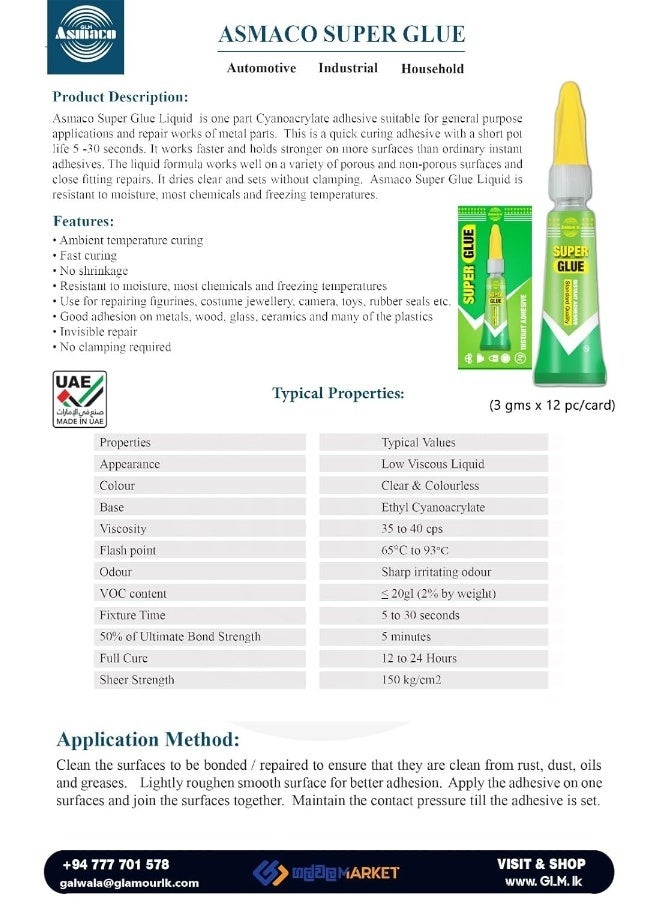 Asmaco Super Glue - 3g PACK OF 1 - Image 2