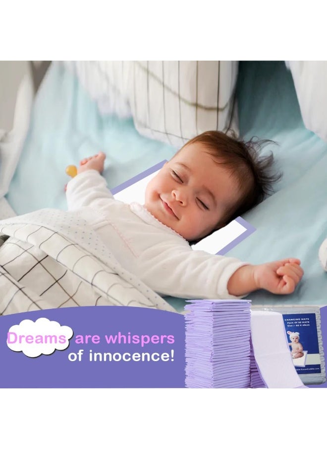 Cute 'n' Cuddle Cute 'n' Cuddle 120 Pcs Disposable Changing Mat Lavender 60cmX45cm With 120 Disposable Scented bags Red  - Image 4