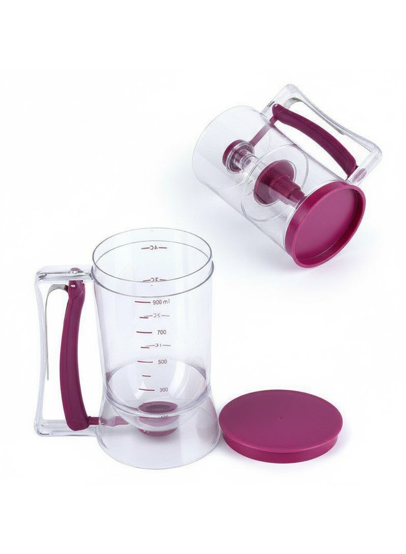 Transparent Acrylic Batter Dispenser with Measurement Scale – Smart Batter Dispenser for Pancakes, Cupcakes & Waffles – Precise Control with No Mess - Image 1