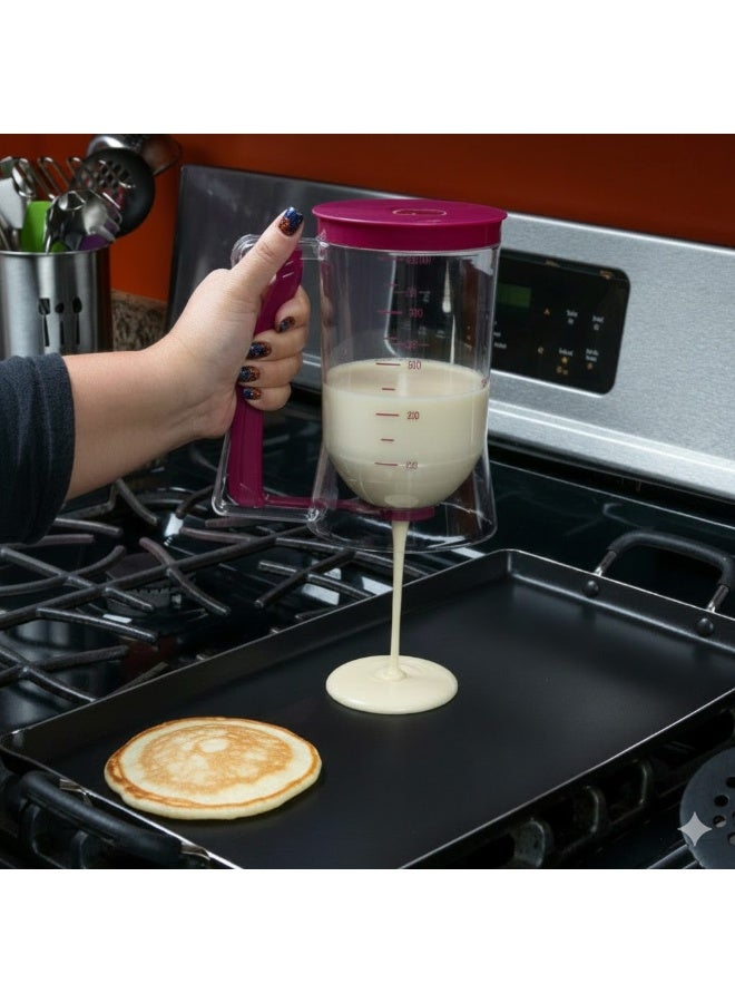 Transparent Acrylic Batter Dispenser with Measurement Scale – Smart Batter Dispenser for Pancakes, Cupcakes & Waffles – Precise Control with No Mess - Image 3