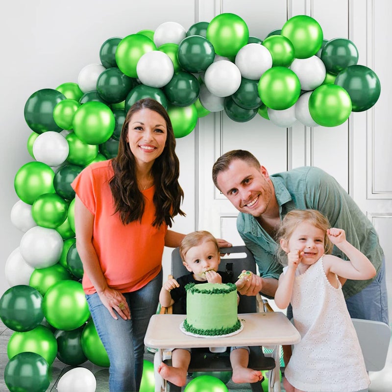 1iAM Birthday decoration combo with Green-White balloons and Cursive banner - Image 4