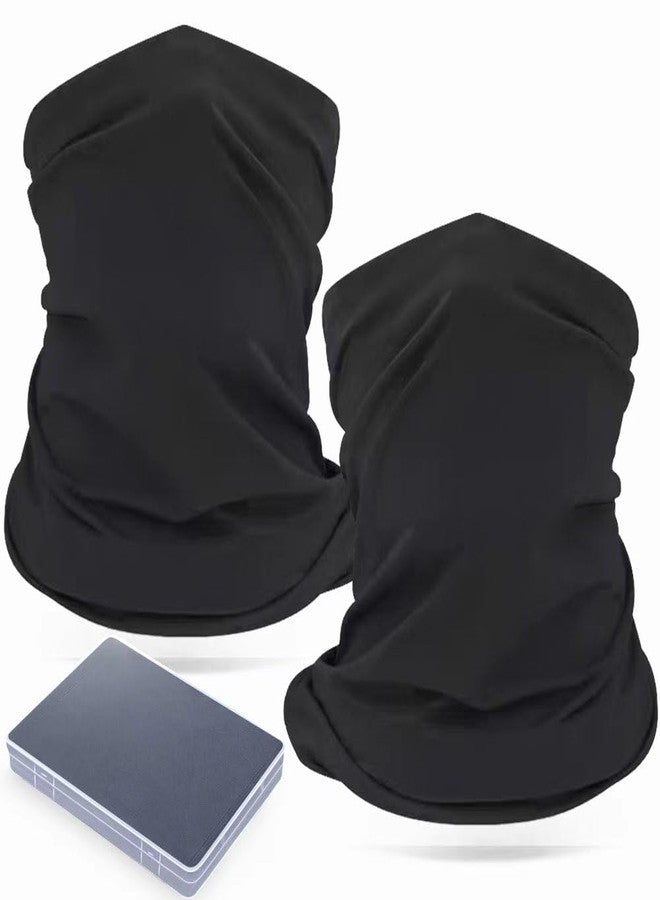 Showvigor 2-Pack Winter Neck Gaiter Warmer for Men&Women, Cotton Windproof & UPF 50+ - Breathable Face Cover Mask for Cycling, Hiking, Running, Festivals, All-Season Outdoor Activities (Black) - Image 1