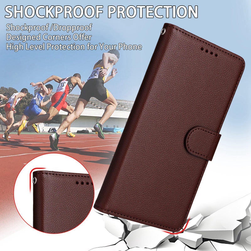 erorex For Honor X70 5G Litchi Texture RFID Blocking 3-Card Wallet Leather Phone Case(Brown) - Image 5