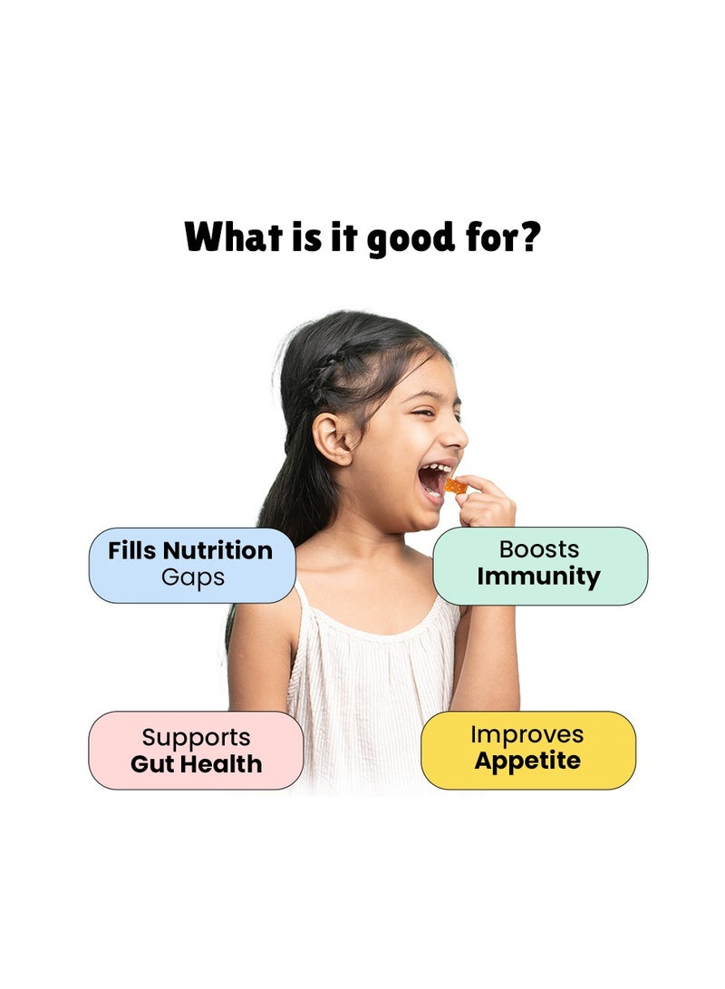 Little Joys Multivitamin Gummies For Kids 2-6 Years  Natural Strawberry Flavour 102g - Image 4