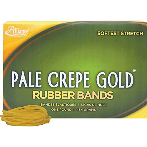 Alliance Rubber 20165 Pale Crepe Gold Rubber Bands Size #16, 1 lb Box Contains Approx. 2675 Bands (2 1/2" x 1/16", Golden Crepe) - Image 4