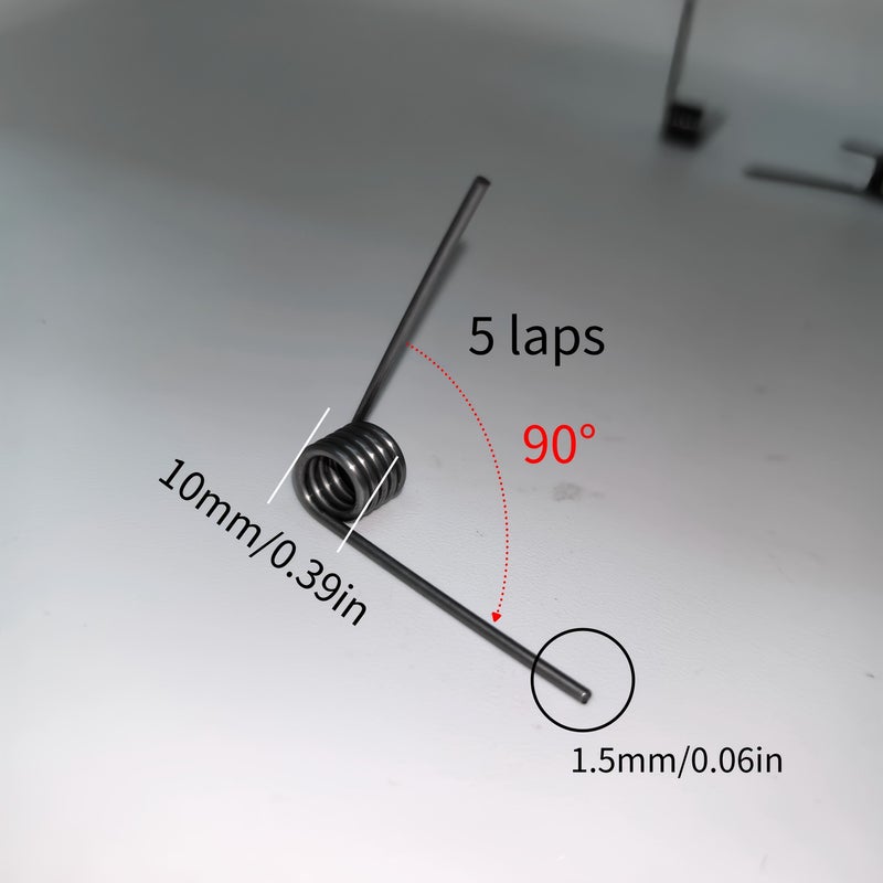 10 نوابض torsion فولاذية زنبركية على شكل حرف V، قطر السلك 1.2 مم، قطر الحلقة 10 مم، 5 لفائف، 60 درجة، للإصلاحات المنزلية ومشاريع الأعمال اليدوية - Image 5