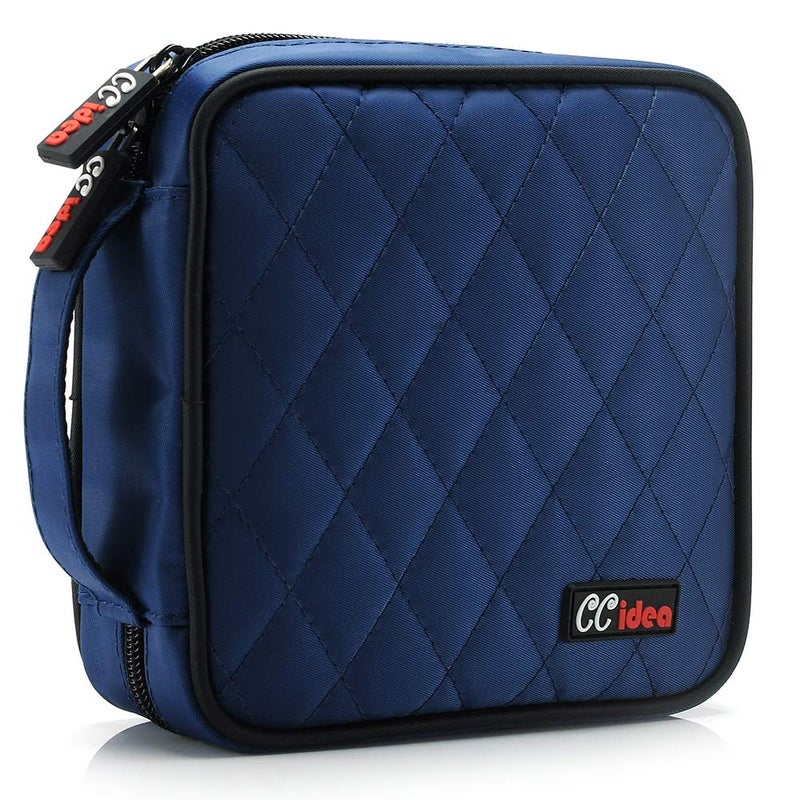 CCidea 40 Capacity CD/DVD Case Holder Portable Disc Wallet Storage Binder Nylon Cd Bag (Blue) - Image 1