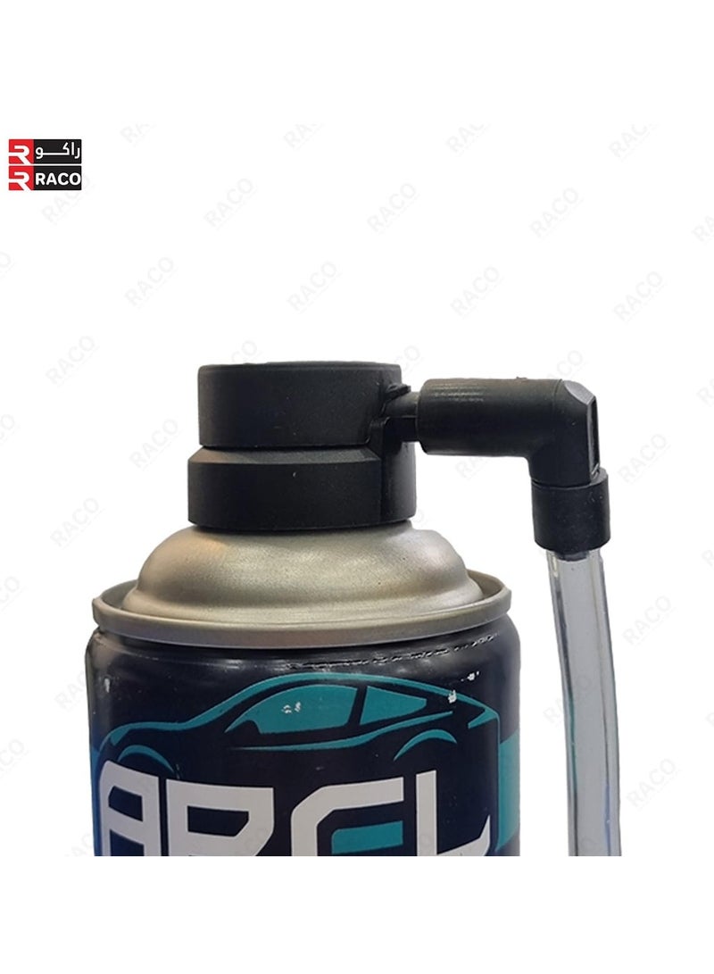 راكو بخاخ إصلاح الإطارات من راكو آريل سريع الإصلاح للثقوب، حل إصلاح الإطارات في حالات الطوارئ، مانع التسرب الفوري ومنفاخ للسيارات والمركبات التجارية الخفيفة والدراجات والدراجات النارية والدراجات - سهل الاستخدام، 450 مل - Image 2