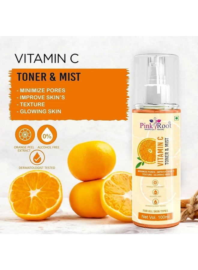 Pink Root Vitamin C Skin Mist Toner 100ml With Lemon Essential Oil, Orange Essential Oil & Aloe Vera Extracts - for All Skin Types - No Parabens, Silicones, Mineral Oil & Sulphates - Image 4