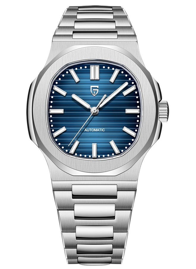 PAGANI DESIGN Men's Quartz Watches, Chronograph, Stainless Steel 40MM Sapphire Glass Dial, Silver Steel Strap PD1728  - Image 1