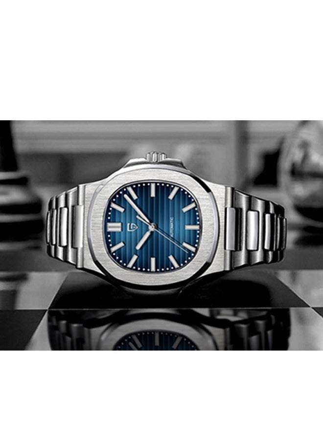PAGANI DESIGN Men's Quartz Watches, Chronograph, Stainless Steel 40MM Sapphire Glass Dial, Silver Steel Strap PD1728  - Image 5