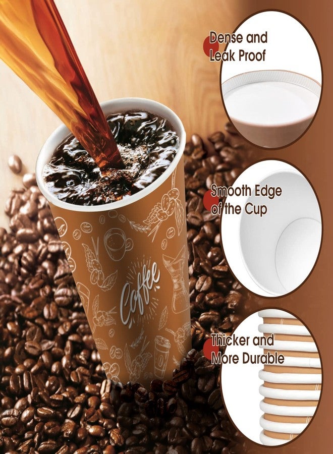 JOYEUX 100 Pack -12 oz Disposable Coffee Cups with Lids, Thickened Coffee Paper Cups -To Go Hot Cups for Party, Beverages, Tea, Hot Chocolate,Water, Juice - Image 3