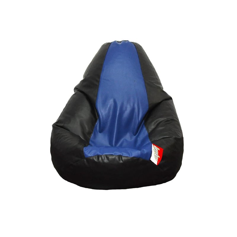 LAZYBAG كرسي بيم باج للاطفال XXXL غطاء بيم باج للعب ألعاب الفيديو أو الاسترخاء للفصول الدراسية ورياض الأطفال والمكتبات أو العمل من المنزل باللون الأزرق والأسود بحجم 3XL - Image 1
