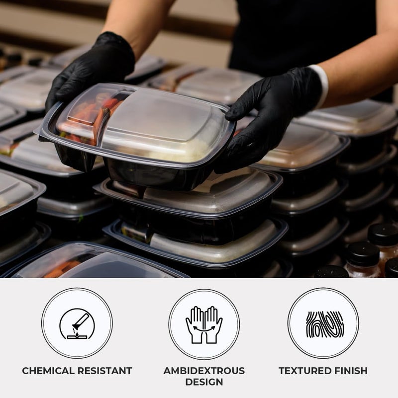 ForPro Professional Collection Disposable Nitrile Gloves, Chemical Resistant, Powder-Free, Latex-Free, Non-Sterile, Food Safe, 4 Mil, Black, Small, 100-Count - Image 5