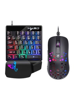 NIBEMINENT لوحة مفاتيح للألعاب V400 مكونة من 35 مفتاحًا ومجموعة ماوس A904 RGB  - Image 1
