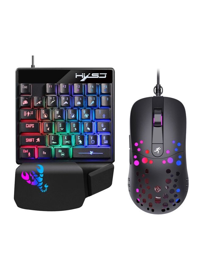 NIBEMINENT V400 35 Keys Single-Hand Gaming Keyboard And A904 RGB Mouse Set  - Image 1
