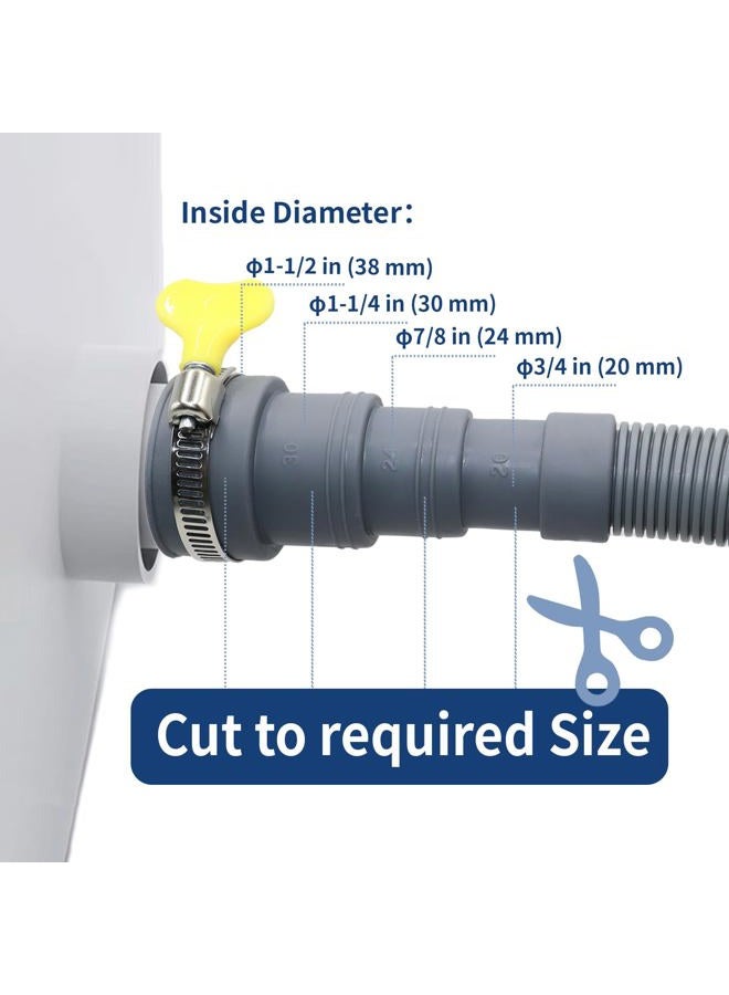 Anchira 3.2 FT Washing Machine Drain Hose, Flexible Dishwasher Drain Hose Extension Kit, Universal Washer Drain Hose, Corrugated Washer Hose with 1 Adapter, 2 Hose Clamps, 1 U-Bend Hose Holder - Image 3