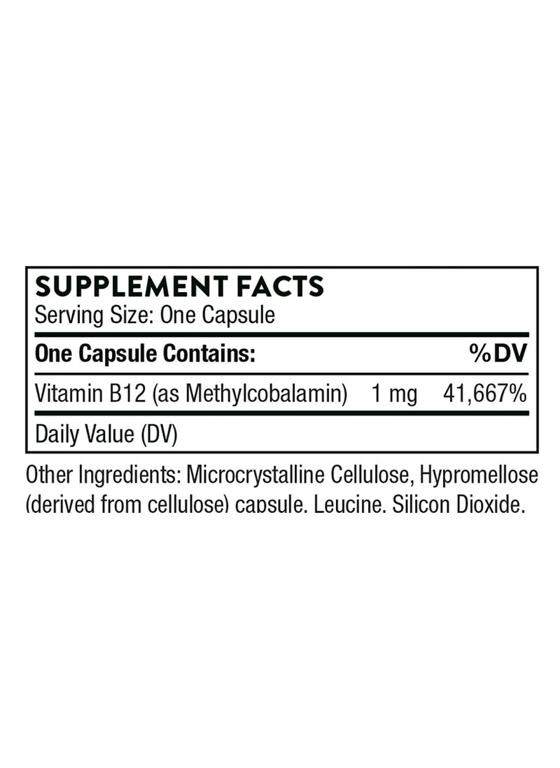 Thorne - Vitamin B12 as Methycobalamin - 60 Capsules Dietary Supplement 60 Capsules - Image 1