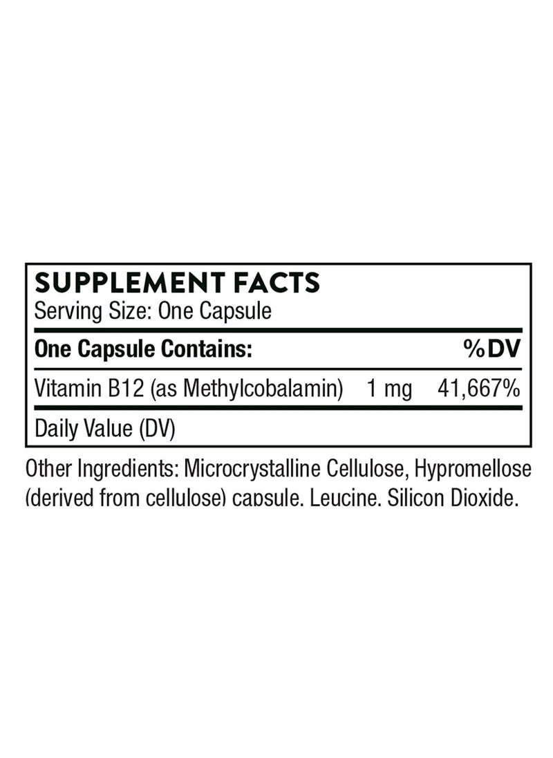 Thorne - Vitamin B12 as Methycobalamin - 60 Capsules Dietary Supplement - Image 1