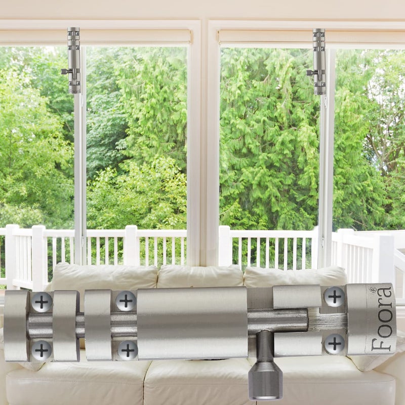 Foora Foora Premium Zaylo Tower Bolt 4 Inch Stainless Steel Rod with Knob Aluminum Body Chatakni SS Finish Door Window Gate Lock Pack of 1  - Image 4