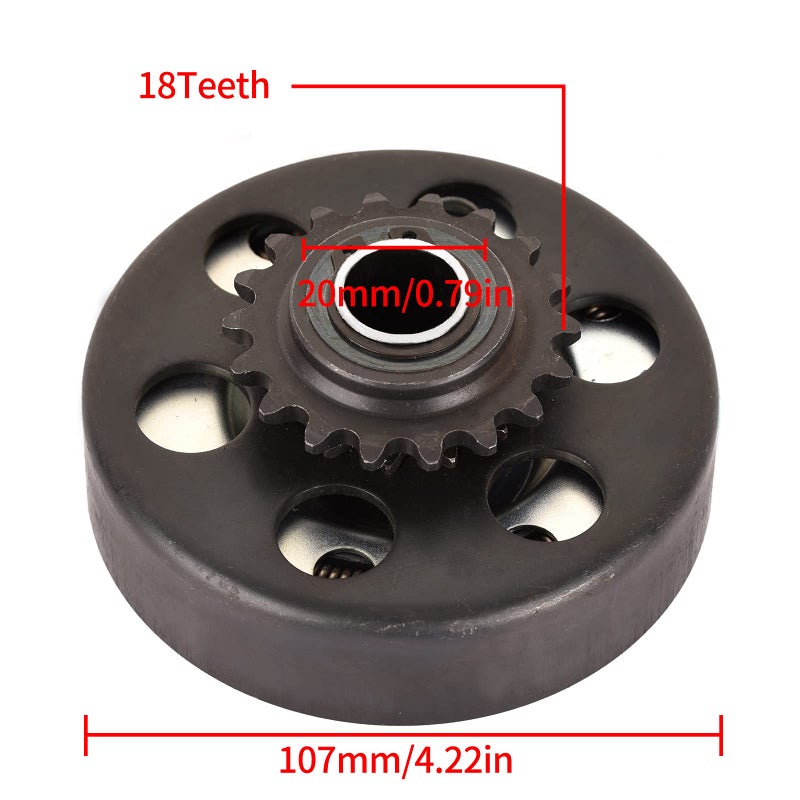 Carkio Go Kart Centrifugal Clutch 18 Tooth 3/4"" Bore #35 Chain 20mm Hole Compatible with Mini Bike and Go Kart Racing - Image 2