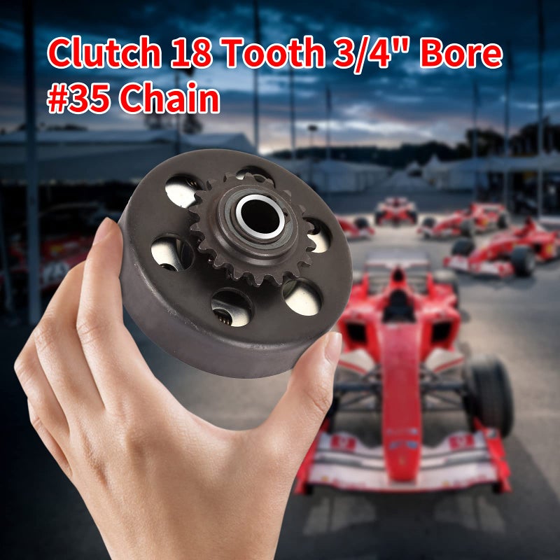 Carkio Go Kart Centrifugal Clutch 18 Tooth 3/4"" Bore #35 Chain 20mm Hole Compatible with Mini Bike and Go Kart Racing - Image 5