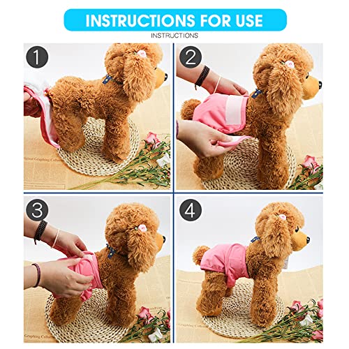 Qpets® Diaper for Dogs Female, 2 Pack Pet Use Soft Reusable Female Dog Diapers, 120ml Water Absorbption Comfort Reusable Doggy Diapers for Female Dogs & Puppy(M, Recommended Waist 14''-20'') - Image 5