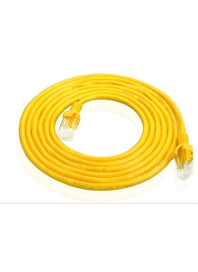 Generic Applicable To Six Types Of Network Cable High-speed Broadband Line Computer Network Finished Outdoor Household 10 15 20 30m50 Meters-Color:Super Five Yellow Copper Clad Aluminum-Line Length:15m  - Image 1