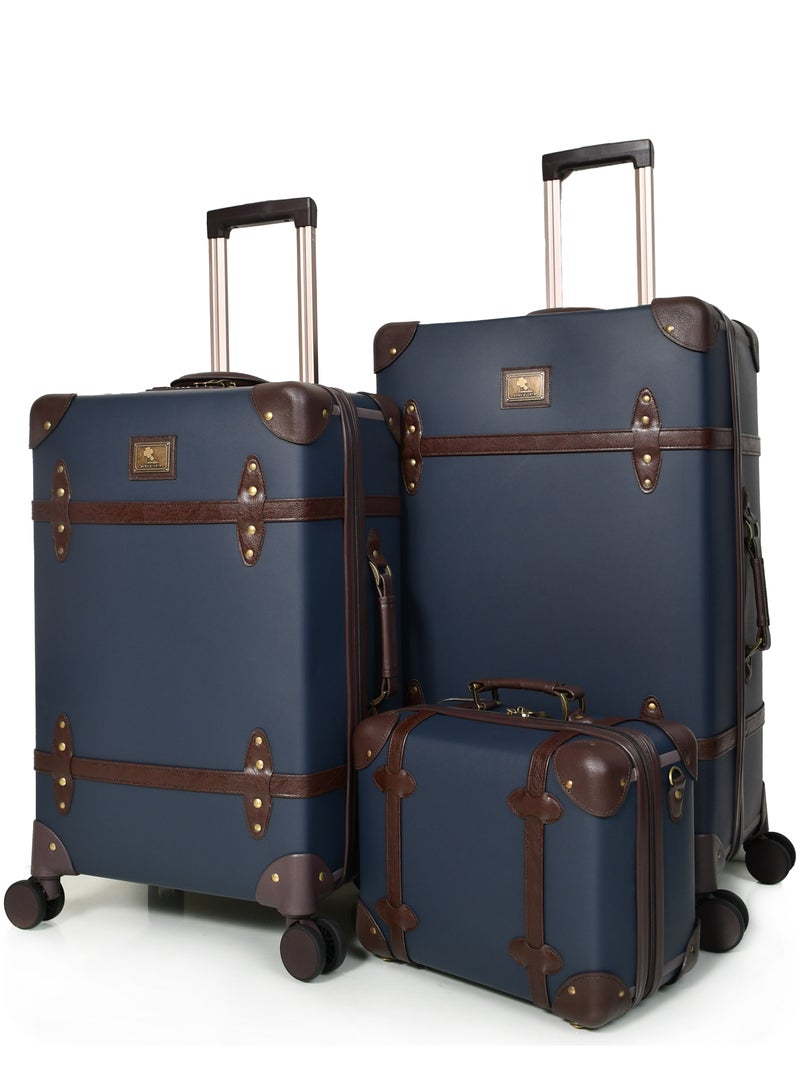 مورانو طقم شنط سفر كلاسيك جلد من مورانو أربع قطع لون كحلي مقاسات 28''-24''-20''-14'' إنش - Image 2