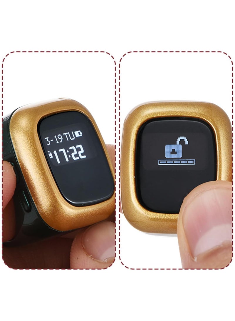 الفاتحة شاشة OLED Zikr Ring Flex Lite مقاس قياسي حلقة ذكية لعد التسبيح مع اتصال بلوتوث لـ 5 تذكيرات يومية للصلاة - 20 مم باللون الأسود - Image 3