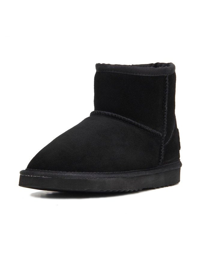 AUSLAND Women's Classic Short Cowhide Leather Snow Boot, Black, 8.5 US/39 EUR - Image 1