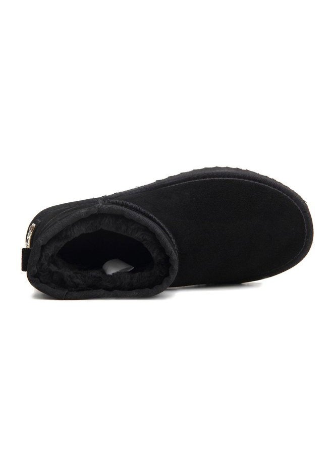 AUSLAND Women's Classic Short Cowhide Leather Snow Boot, Black, 8.5 US/39 EUR - Image 3