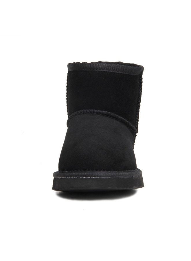 AUSLAND Women's Classic Short Cowhide Leather Snow Boot, Black, 8.5 US/39 EUR - Image 5