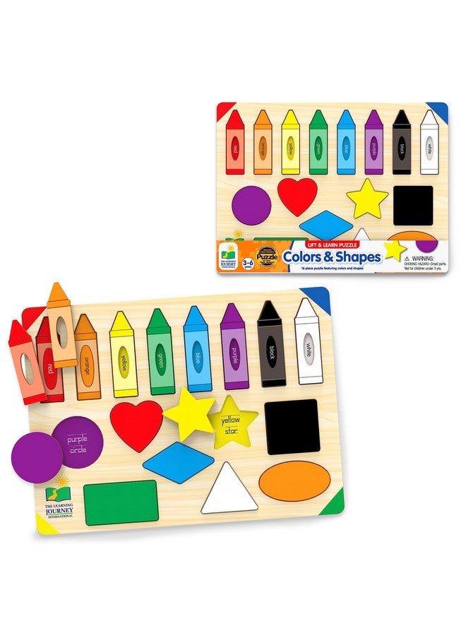 The Learning Journey: Lift & Learn Puzzle Colors & Shapes - Preschool Toys & Activities for Children Ages 3 and Up - Award Winning Educational Toy - Image 1
