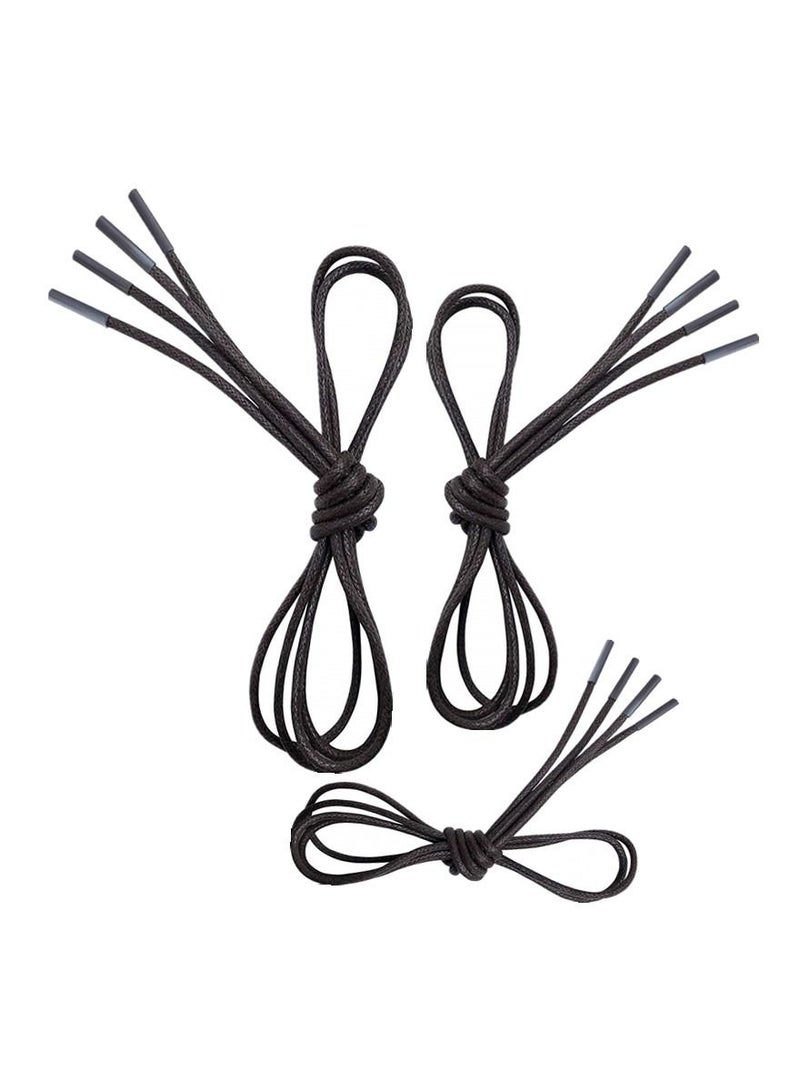 3 Pairs Waxed Round Shoelaces for Oxford Dress Boots Leather Shoe Laces - Image 4