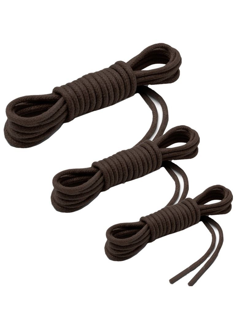 3 Pairs Waxed Round Shoelaces for Oxford Dress Boots Leather Shoe Laces - Image 2