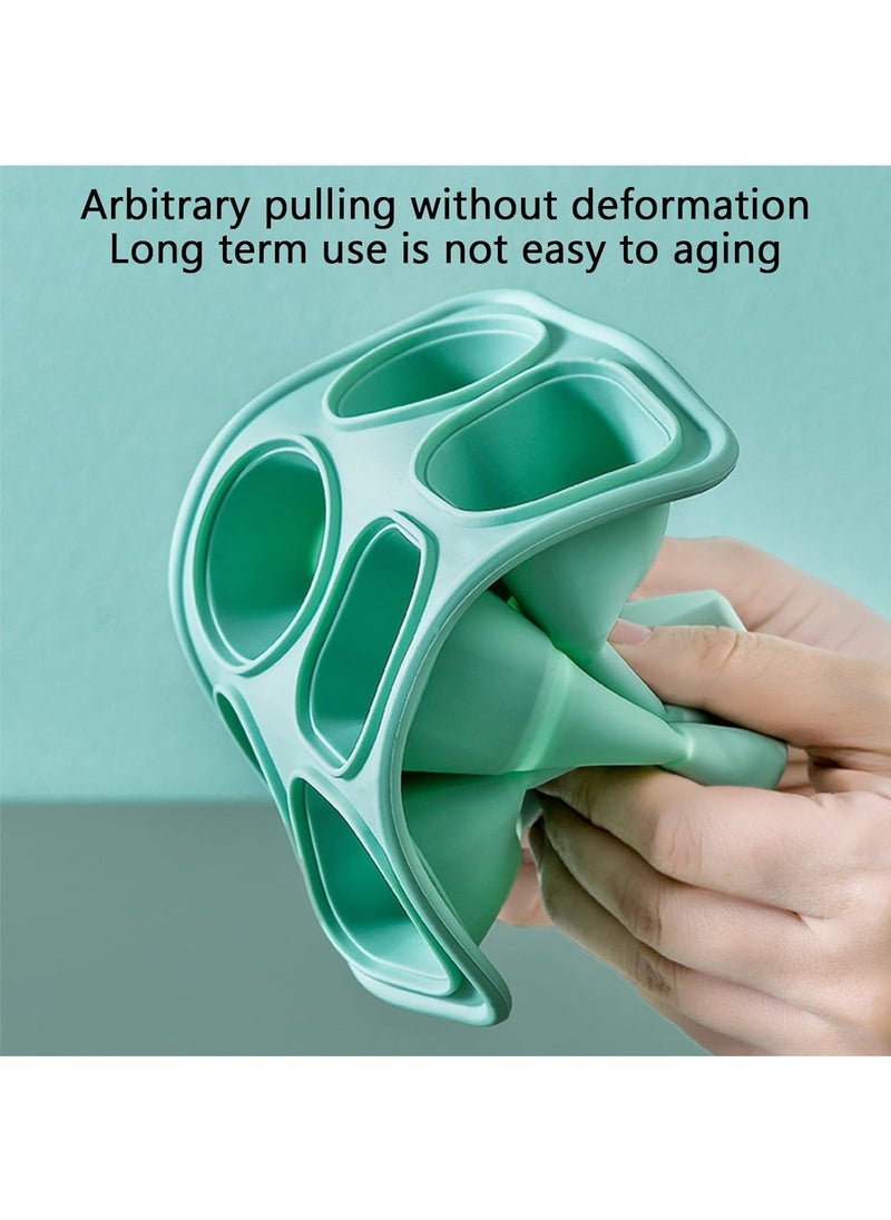 Generic Silicone Ice Pop Molds, Collapsible Popsicles Molds Ice Cream Make Tool, Easy Release Ice Cream Mold Food Grade Reusable Popsicle Molds with Drip-Guards (Mint Green)  - Image 4